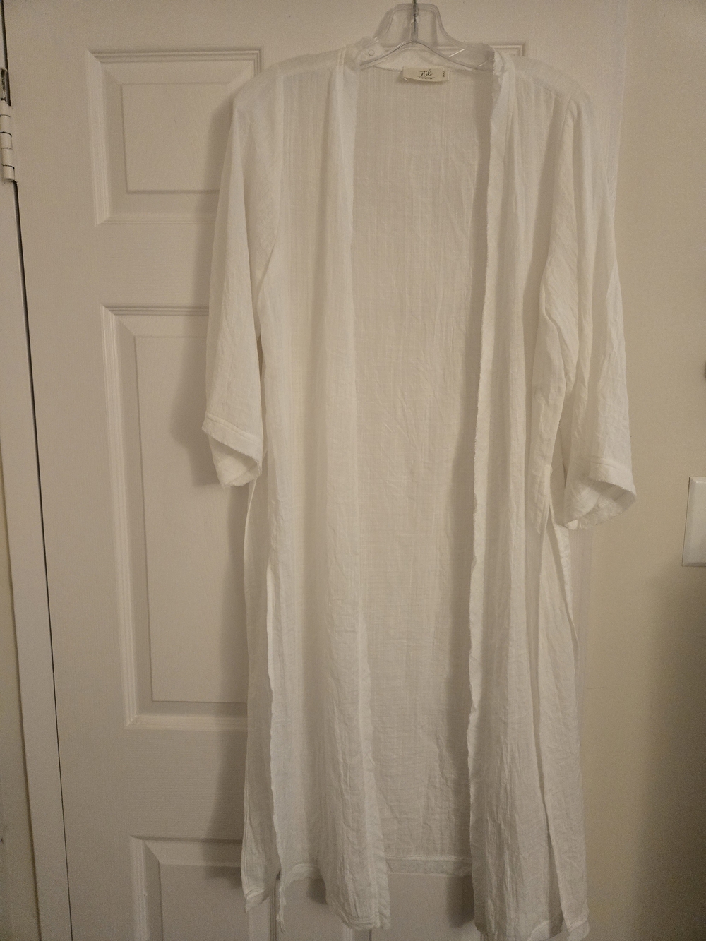 Lightweight White Longline Open Duster